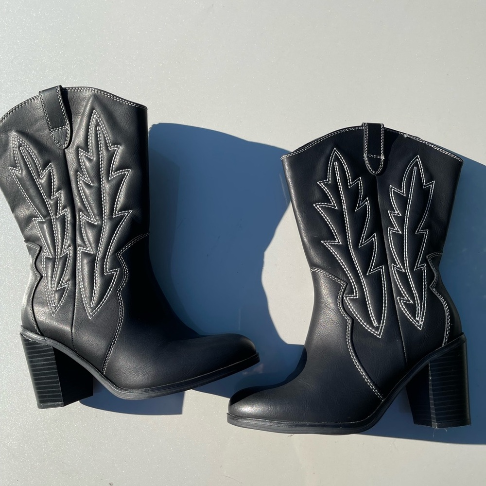 Torrid Black Western Ankle Boots